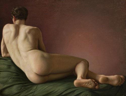 Aleksander Lesser Male Nude Lying. oil painting picture